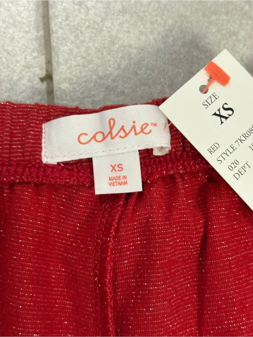 Colsie Red Sparkle 3-Piece Pajama Lounge Set Size XS